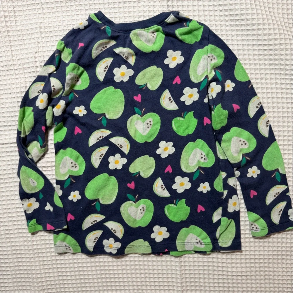 Old Navy Green Apple Print Long Sleeve Shirt